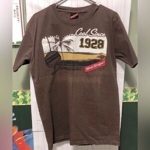 🚦Red Stripe Jamaican Beer 🍺 Brown Cotton T-shirt